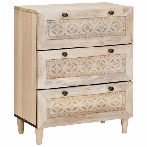 Bufet 3 pcs Biały 180 x 33,5 x 75 cm lite drewno mango