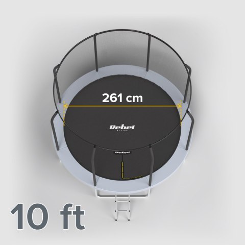 Trampolina Rebel Active PRO 10ft/305 cm, siatka, drabinka