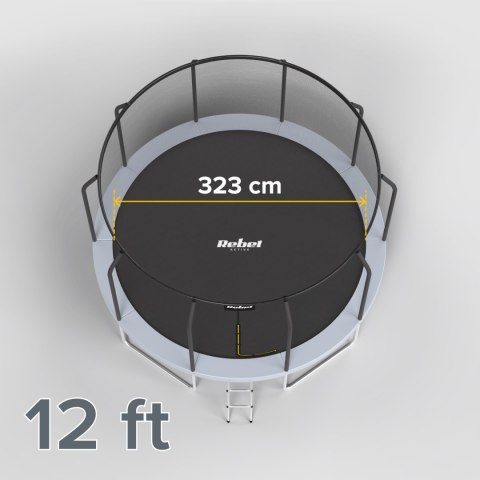 Trampolina Rebel Active PRO 12ft/366 cm, siatka, drabinka