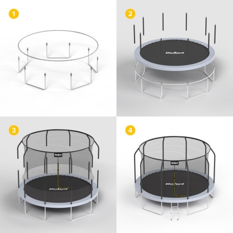 Trampolina Rebel Active PRO 8ft/244 cm, siatka, drabinka