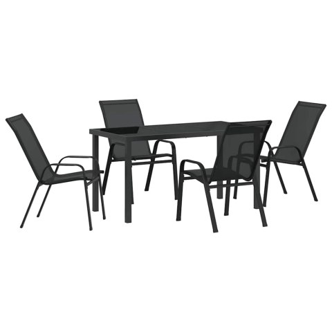Zestaw do jadalni w ogrodzie 5 pcs Czarny