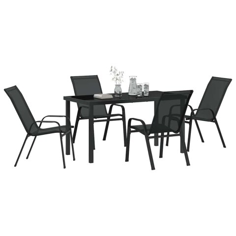 Zestaw do jadalni w ogrodzie 5 pcs Czarny