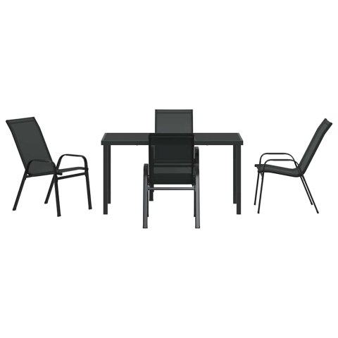 Zestaw do jadalni w ogrodzie 5 pcs Czarny