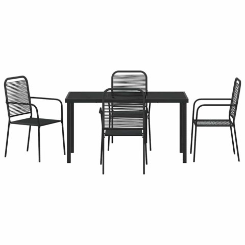 Zestaw do jadalni w ogrodzie 5 pcs Czarny