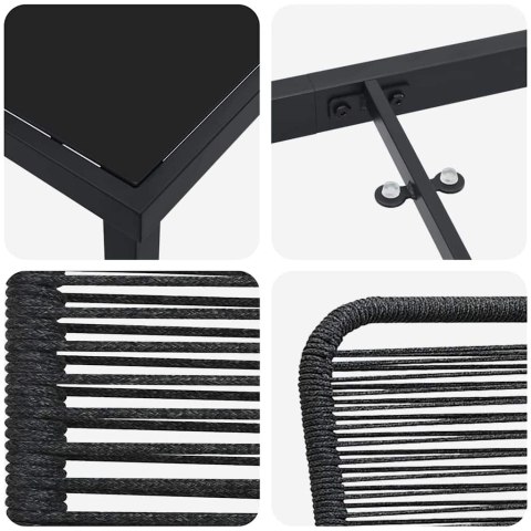 Zestaw do jadalni w ogrodzie 5 pcs Czarny