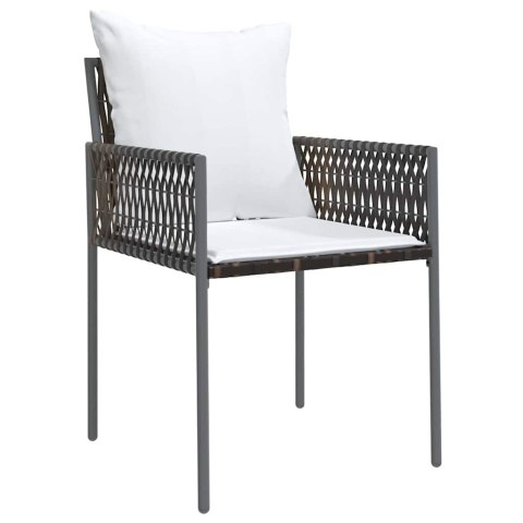 Zestaw do jadalni w ogrodzie 7 pcs Brązowy i czarny Rattan PE