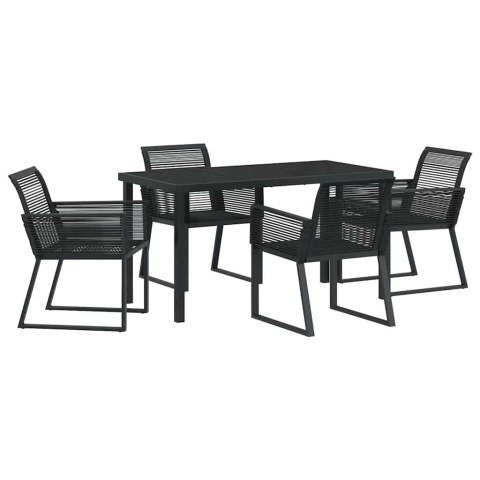 Zestaw do jadalni w ogrodzie 5 pcs Czarny
