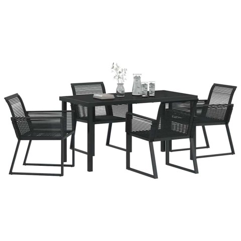 Zestaw do jadalni w ogrodzie 5 pcs Czarny