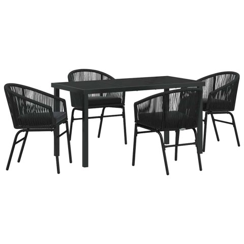 Zestaw do jadalni w ogrodzie 5 pcs Czarny