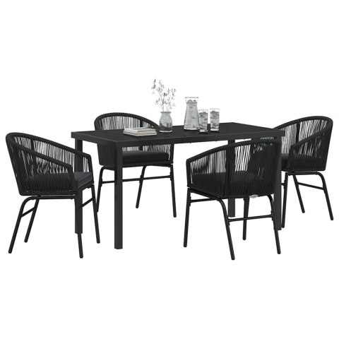Zestaw do jadalni w ogrodzie 5 pcs Czarny