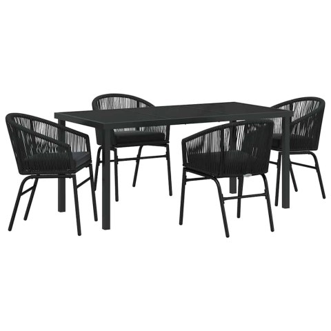 Zestaw do jadalni w ogrodzie 5 pcs Czarny