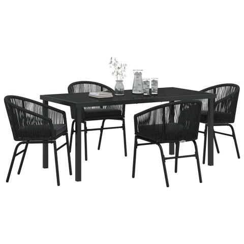 Zestaw do jadalni w ogrodzie 5 pcs Czarny