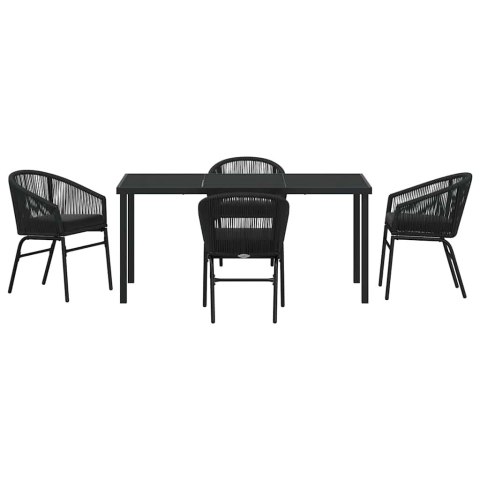 Zestaw do jadalni w ogrodzie 5 pcs Czarny