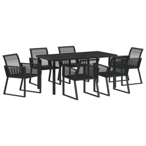 Zestaw do jadalni w ogrodzie 7 pcs Czarny