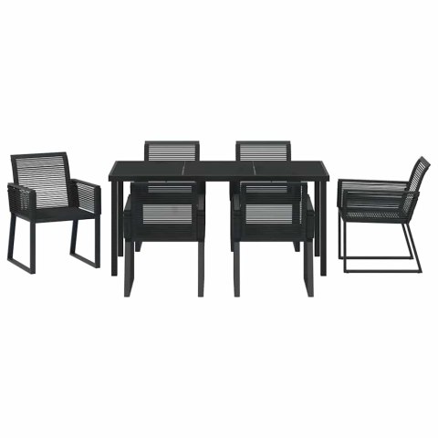 Zestaw do jadalni w ogrodzie 7 pcs Czarny