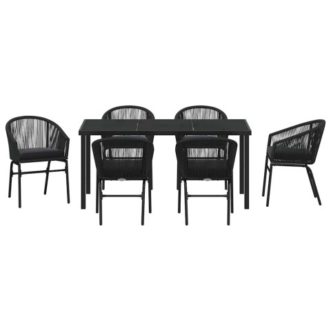 Zestaw do jadalni w ogrodzie 7 pcs Czarny