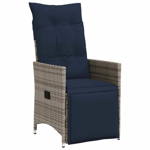 Zestaw stół i krzesła z poduszką 7 pcs Szary Rattan PE