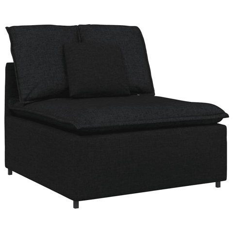 Sofa modułowa z poduszkami Tkanina Czarna