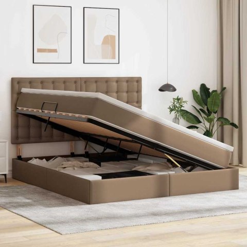 Łóżko z miejscem na przechowywanie i LED Kawowy 180 x 200 cm