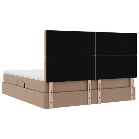 Łóżko z miejscem na przechowywanie i LED Kawowy 180 x 200 cm