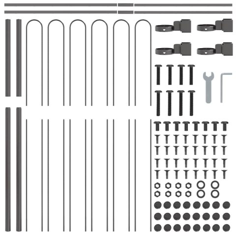 Ogrodzenie Ogrodowe 9 pcs Szary 15,3 x 1,5 m