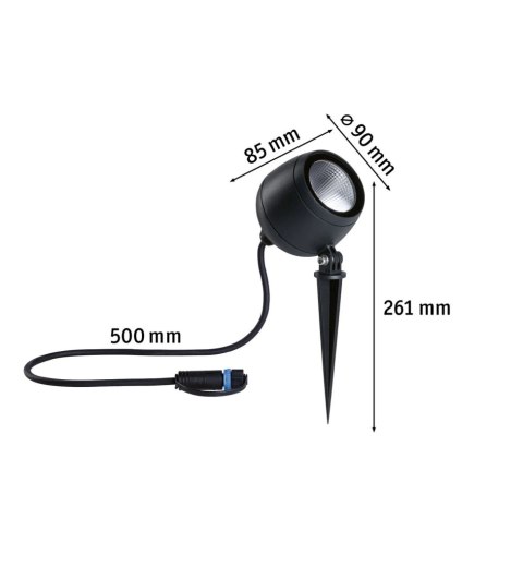 Reflektor ogrodowy Plug & Shine KIKOLO LED 7.2W 60st. 460lm 3000K IP65 24V antracyt