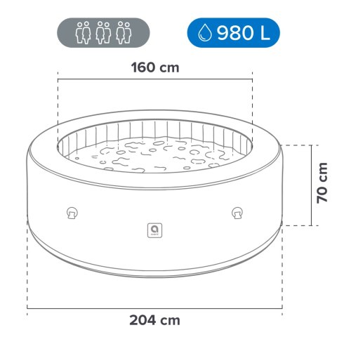 Spa ogrodowe, jacuzzi pompowane AVENLI NICE 6 osobowe 204x70 cegła