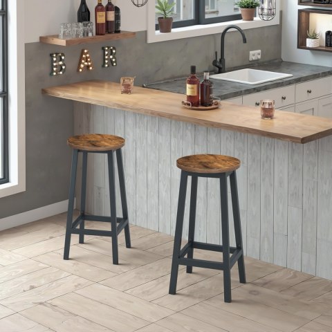 Taboret barowy - rustykalny / nogi czarne