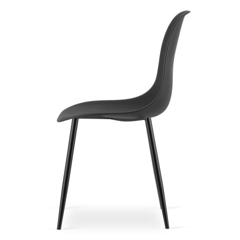 Zestaw Stół ADRIA 120cm x 80cm - czarny + 4 krzesła WAT czarne / nogi czarne