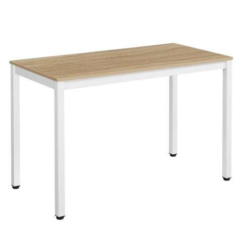 Zestaw Stół TESSA 120cm x 60cm - dąb / białe nogi + 4 krzesła WAT białe / nogi naturalne