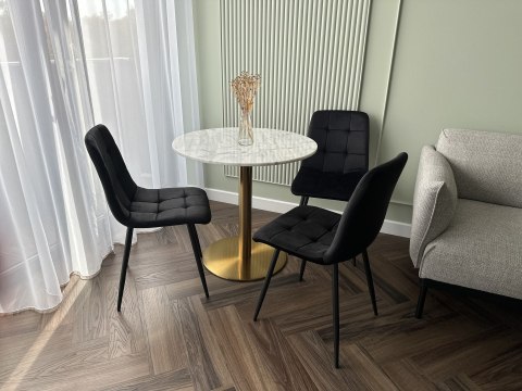 Krzesło welurowe DENVER VELVET czarne