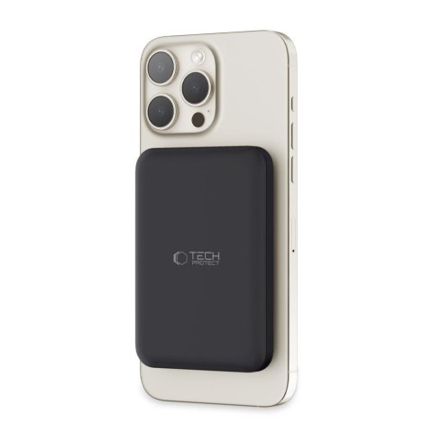 Powerbank magnetyczny 5000mAh LifeMag PB10 MagSafe 15W USB-C z kablem USB-C - czarny