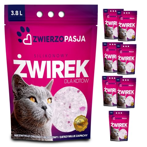Silikonowy żwirek dla kota ZWIERZOPASJA komplet 8 X 3,8 L