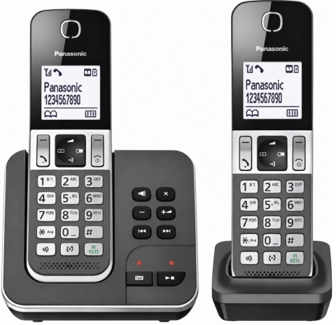 Telefon Bezprzewodowy Panasonic KX-TGD322 Biały Czarny Czarny/Szary
