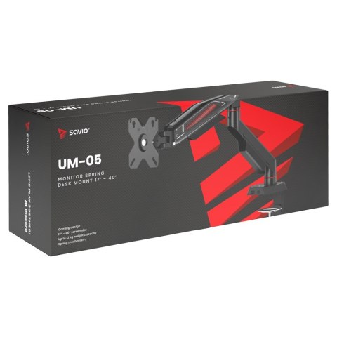 SAVIO UCHWYT BIURKOWY NA MONITOR 17''-40'' 2-11 KG NA SPRĘŻYNIE UM-05