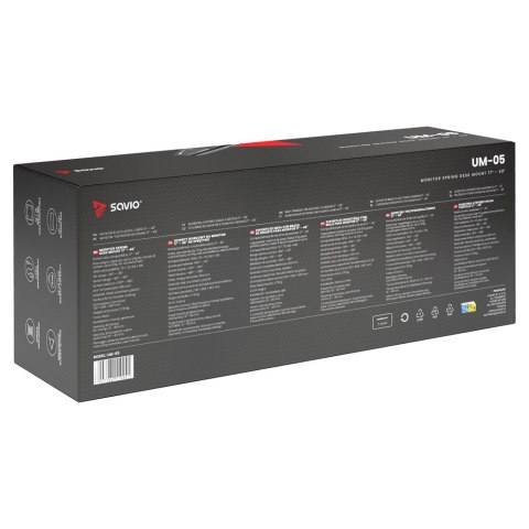 SAVIO UCHWYT BIURKOWY NA MONITOR 17''-40'' 2-11 KG NA SPRĘŻYNIE UM-05