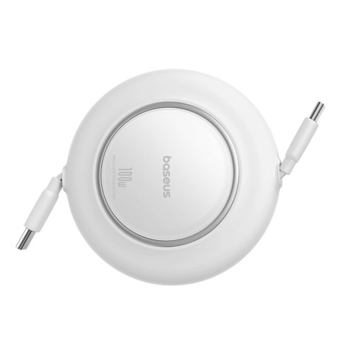 Kabel przewód zwijany USB-C 100W 2m - biały