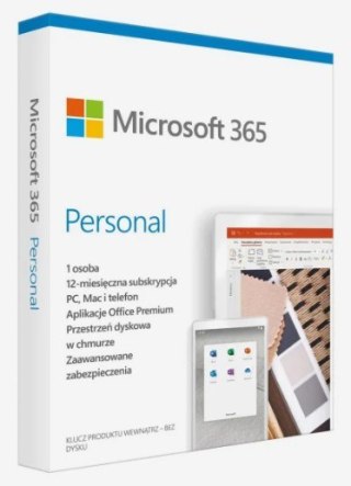 Microsoft 365 Personal PL (1 osoba.; 5 urządzeń ; 12 miesięcy; wersja fizyczna; Polska) (EP2-32454)