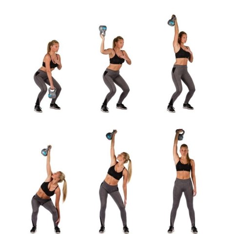 MOVIT Hantle Kettlebell - 3 kg, czarny / jasnoniebieski