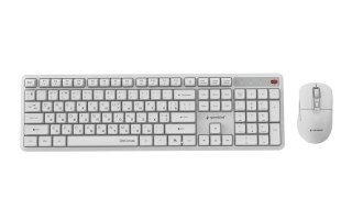 GEMBIRD BEZPRZEWODOWY ZESTAW KLAWIATURY + MYSZ SILENT KEY PRO BUSINESS, BIAŁY, UKŁAD RU