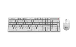 GEMBIRD BEZPRZEWODOWY ZESTAW KLAWIATURY + MYSZ SILENT KEY PRO BUSINESS, BIAŁY, UKŁAD RU