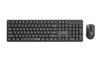 GEMBIRD BEZPRZEWODOWY ZESTAW KLAWIATURY +MYSZ SILENT KEY PRO BUSINESS, CZARNY, UKŁAD RU