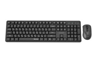 GEMBIRD BEZPRZEWODOWY ZESTAW KLAWIATURY +MYSZ SILENT KEY PRO BUSINESS, CZARNY, UKŁAD RU