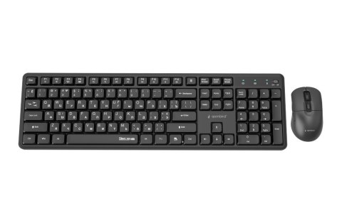 GEMBIRD BEZPRZEWODOWY ZESTAW KLAWIATURY +MYSZ SILENT KEY PRO BUSINESS, CZARNY, UKŁAD RU