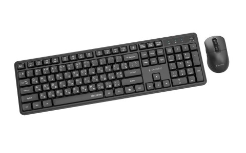 GEMBIRD BEZPRZEWODOWY ZESTAW KLAWIATURY +MYSZ SILENT KEY PRO BUSINESS, CZARNY, UKŁAD RU