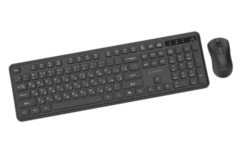 GEMBIRD BEZPRZEWODOWY ZESTAW KLAWIATURY + MYSZ SLIM PRO BUSINESS NA BIURKO, CZARNY, UKŁAD RU