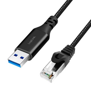 Kabel adapter LogiLink CU0405 Ethernet USB 3.0, A/M do RJ45/M, aktywny, 7,5 m