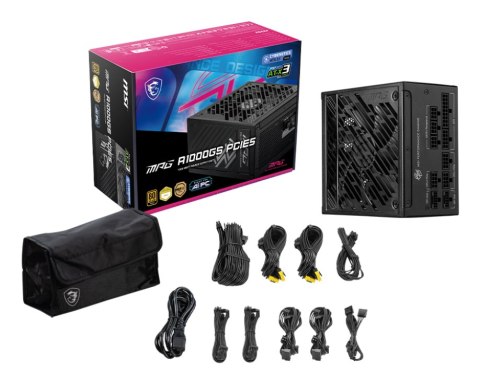 Zasilacz MSI MPG A1000GS 1000W PCIE5 80+ Gold ATX 3.1 (OUTLET)