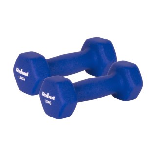 Hantelki żeliwne neoprenowe HEX 2x1.5kg, REBEL ACTIVE