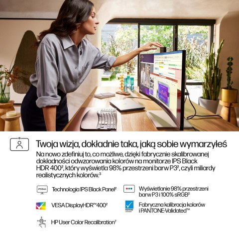 Monitor HP LED 34" S7 Pro 734pm (8K157UT) Curved IPS 120Hz WQHD Kamera RJ-45 ThunderBolt 4